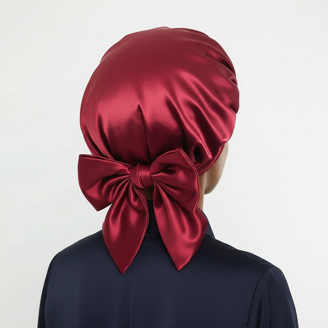 New Satin Sleeping Cap for Women Solid Wide Band Stretch Head Tie Silky Bonnet Edge Wrap Nightcap Hair Care Shower Head Cover - gallery 1