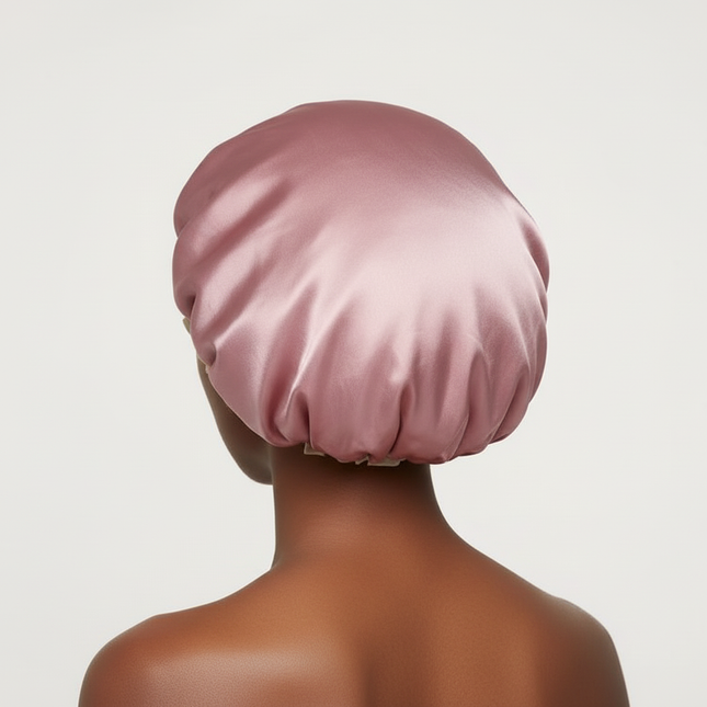 25cm Double Layer Waterproof Bath Hat Satin Cloth Shower Cap Round Dot Shower Hair Cover Women Supplies Hair Salon Bathing Caps - gallery 1