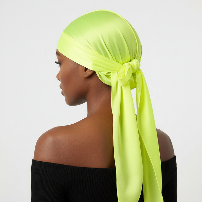 Men's Silk Durag Bonnet Bandana Silky Du Rag Doo Rag Long Tail Waves Cap - gallery 1