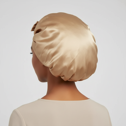 Women Satin Bonnet Solid Sleeping Hat Stretchy Tie Band Elastic Night Shower Cap Adjustable Hair Head Cover Bonnet for Women - gallery 1
