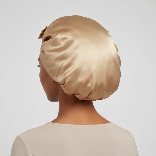 Women Satin Bonnet Solid Sleeping Hat Stretchy Tie Band Elastic Night Shower Cap Adjustable Hair Head Cover Bonnet for Women - gallery 1