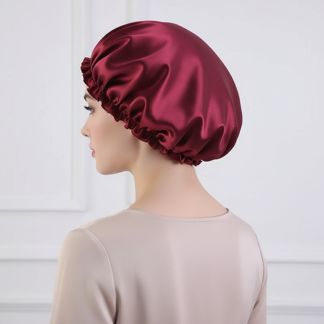 Unisex Adults Satin Nightcap Wide-brimmed Sleeping Cap for Spring Autumn Winter - gallery 1