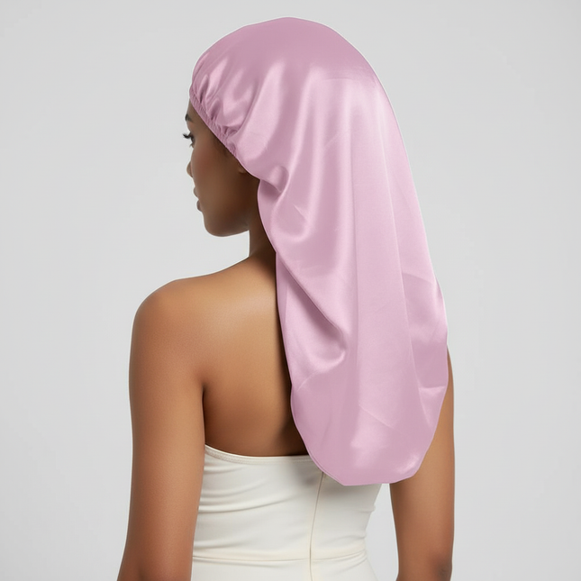 Silky Long Bonnet For Sleeping Solid Color Night Cap For Women Hair Care Tools For Sleeping In Overnight - gallery 1