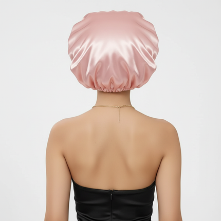 Double Layer Satin Hair Cap for Sleeping Bonnets for Women Round Haircare Women Headwear Night Hat Reversible Head Cover - gallery 1