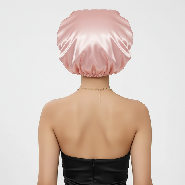 Double Layer Satin Hair Cap for Sleeping Bonnets for Women Round Haircare Women Headwear Night Hat Reversible Head Cover - gallery 1