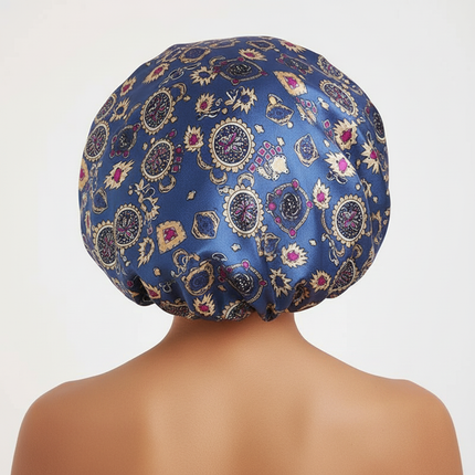 New Women's Extra Large Hair Cap For Sleeping African Printed Satin Cap Elastic Night Turban Artificial Silk Chemo Bonnet - gallery 1