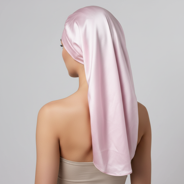 Long Satin Bonnet Sleep Cap Silk Sleeping Cap With Wide Elastic Band Loose Night Hat For Women Braids Curly Hair Natural Hair - gallery 1