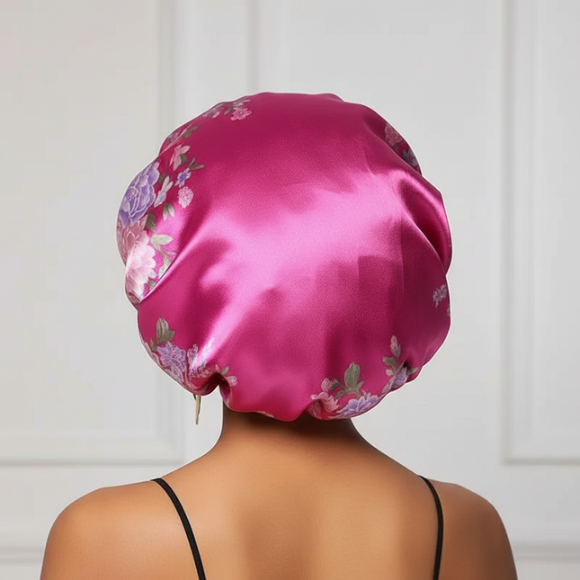 New Satin Hair Caps for Sleeping Women Bath Wide-brimmed Headwear Cover Hat Curly Hair Styling Accessories Hair Cap for Sleeping - gallery 1