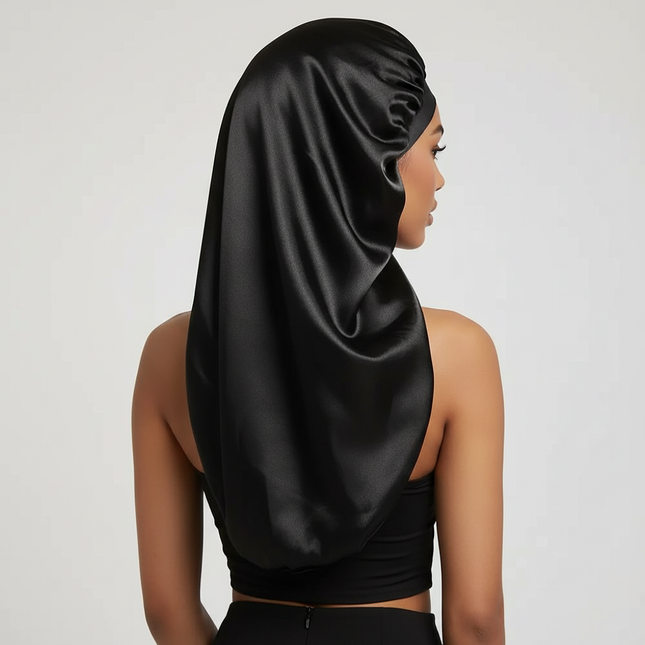 Silky Long Bonnet For Sleeping Solid Color Night Cap For Women Hair Care Tools For Sleeping In Overnight - gallery 1
