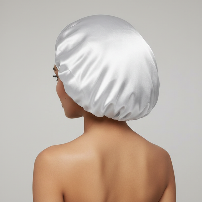 New Women Oversized Silky Hair Soft Elegant Bonnet Solid Color Satin Bonnet Sleeping Night Cap Elastic Shower Bath Hats - gallery 1