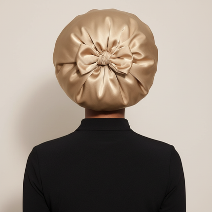 Double Layer Satin Hair Cap for Sleeping Bonnets for Women Round Haircare Women Headwear Night Hat Reversible Head Cover - gallery 1