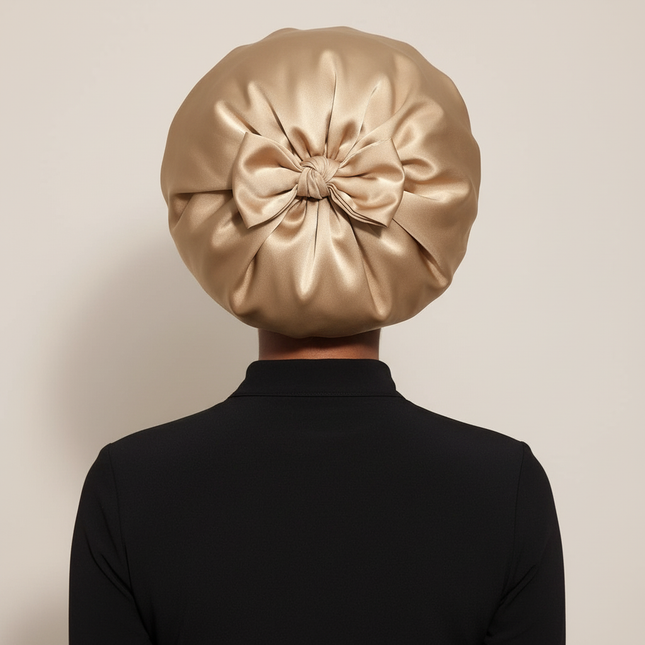 Double Layer Satin Hair Cap for Sleeping Bonnets for Women Round Haircare Women Headwear Night Hat Reversible Head Cover - gallery 1