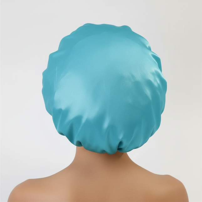 Women Satin Bonnet Solid Sleeping Hat Stretchy Tie Band Elastic Night Shower Cap Adjustable Hair Head Cover Bonnet for Women - gallery 1