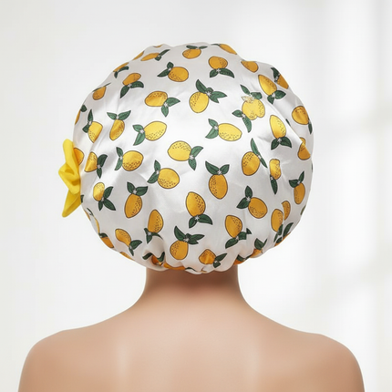 Wide Band Printed Kids Bonnet Shower Cap Silky Bonnet Curly Hair Boy Girls Adjustable Sleep Night Cap Baby Bow HeadWrap - gallery 1