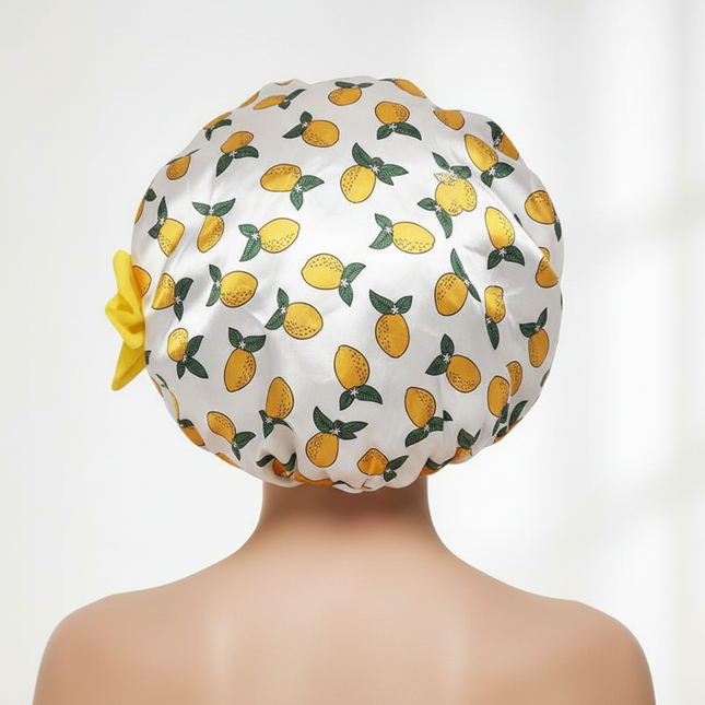 Wide Band Printed Kids Bonnet Shower Cap Silky Bonnet Curly Hair Boy Girls Adjustable Sleep Night Cap Baby Bow HeadWrap - gallery 1