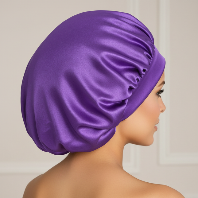 New Satin Wide Brim Nightcap Silky Bonnet Hair Wrap For Sleeping Sleep Cap With Elastic Soft Band Styling Cap Wash Face Nightcap - gallery 1