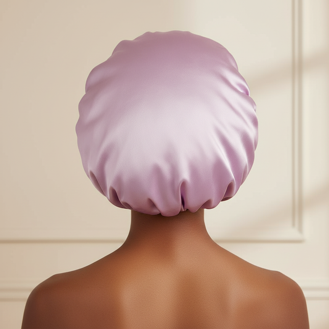 Sleep Bonnet Large Size Black Slim Band Elastic Shiny Headwear Soft Women Long Curly Hair Wrap Satin Hat Sleeping Home Supplies - gallery 1