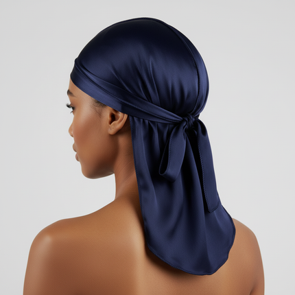 Men's Silk Durag Bonnet Bandana Silky Du Rag Doo Rag Long Tail Waves Cap - gallery 1