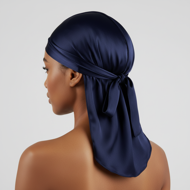 Men's Silk Durag Bonnet Bandana Silky Du Rag Doo Rag Long Tail Waves Cap - gallery 1