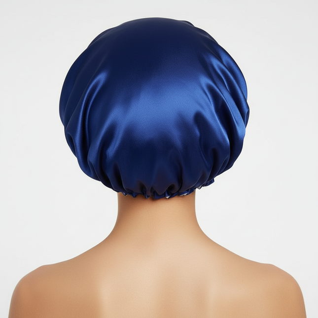 Lady Silk Night Sleep Hats Double Layer Head Cover Fashion Shower Cap Adjustable Silk Satin Bonnet For Women - gallery 1
