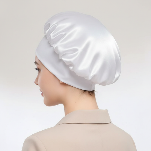Newly Satin Night Hair Cap Women's Solid Sleeping Hat Sleep Care Bonnet Nightcap For Women Unisex Cap - gallery 1