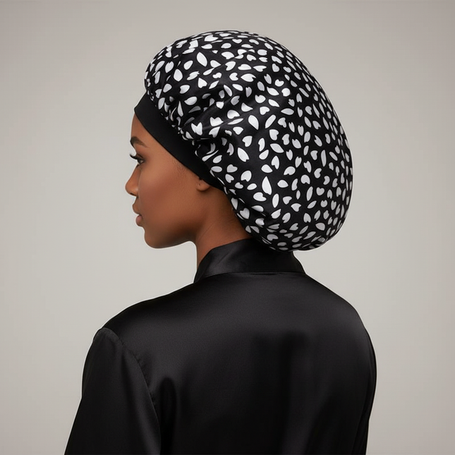 New Women's Extra Large Hair Cap For Sleeping African Printed Satin Cap Elastic Night Turban Artificial Silk Chemo Bonnet - gallery 1