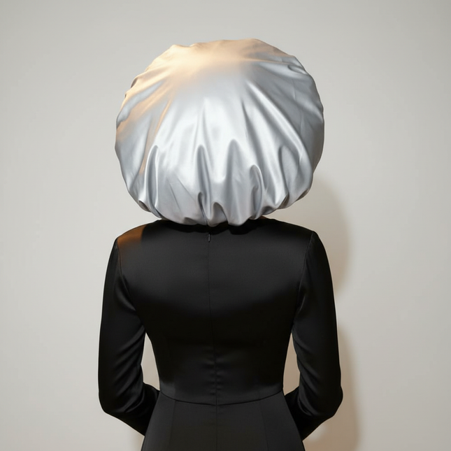 Black Waterproof Shower Cap Extra Large Women's Single Layer Eva Shower Cap Oil-baked Elastic Bathroom Cap Hood Hair Bonnet - gallery 1