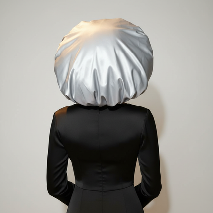 Black Waterproof Shower Cap Extra Large Women's Single Layer Eva Shower Cap Oil-baked Elastic Bathroom Cap Hood Hair Bonnet - gallery 1