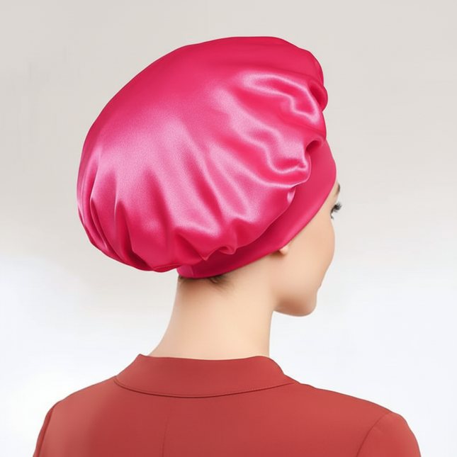 Newly Satin Night Hair Cap Women's Solid Sleeping Hat Sleep Care Bonnet Nightcap For Women Unisex Cap - gallery 1
