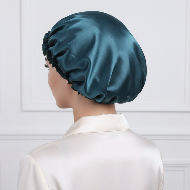 Women Shower Caps Adjusting Button Night Hat New Satin Hair Cap for Sleeping Invisible Flat Imitation Silk Round Haircare - gallery 1