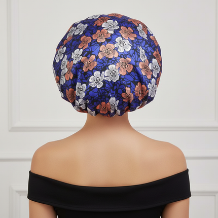 New Women's Extra Large Hair Cap For Sleeping African Printed Satin Cap Elastic Night Turban Artificial Silk Chemo Bonnet - gallery 1