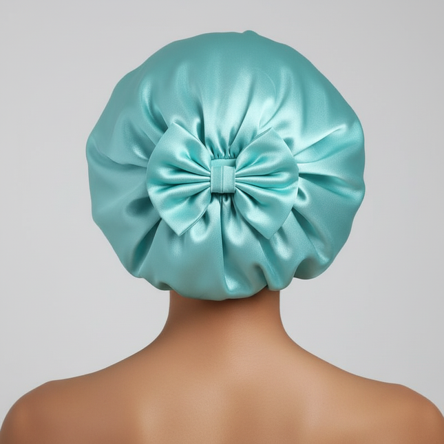Women Satin Bonnet Solid Sleeping Hat Stretchy Tie Band Elastic Night Shower Cap Adjustable Hair Head Cover Bonnet for Women - gallery 1