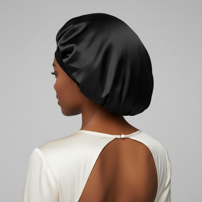 New Women Oversized Silky Hair Soft Elegant Bonnet Solid Color Satin Bonnet Sleeping Night Cap Elastic Shower Bath Hats - gallery 1
