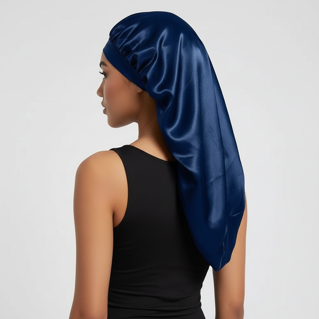 Silky Long Bonnet For Sleeping Solid Color Night Cap For Women Hair Care Tools For Sleeping In Overnight - gallery 1