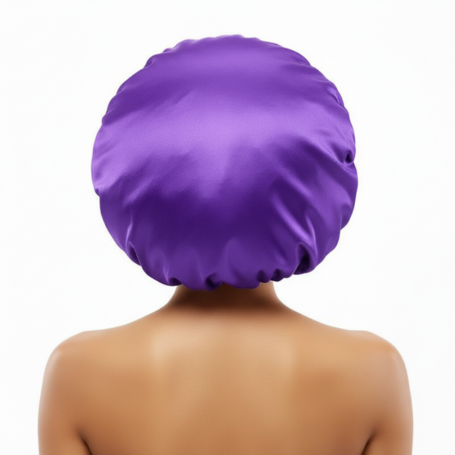 New Women Satin Solid Sleeping Hat Silky Bonnets With Tie Bands Elastic Shower Cap Adjustable Cap For Curly Hair Bonnets - gallery 1