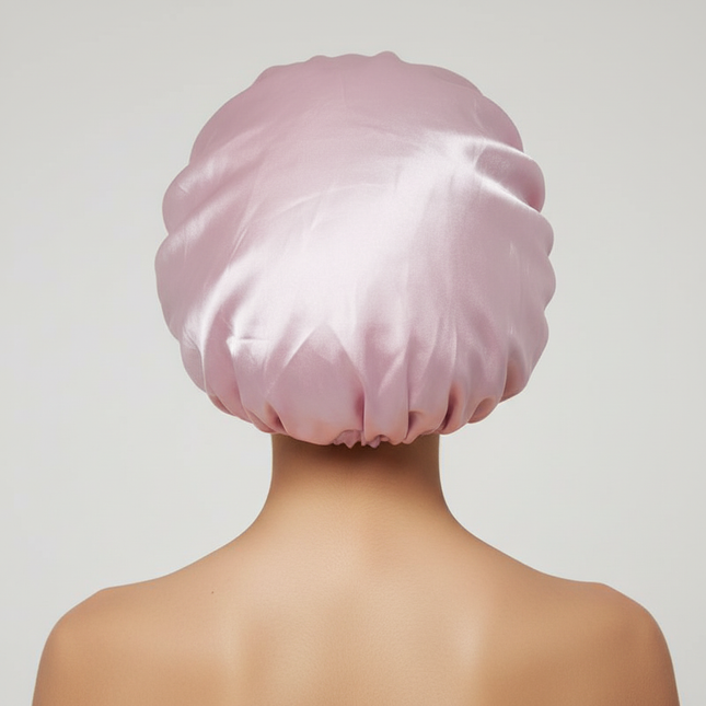 Women Satin Bonnet Hair Bonnet for Sleeping Hair Care Silk Bonnets Solid Wide-brimmed Sleeping Hat with Elastic Soft Band - gallery 1