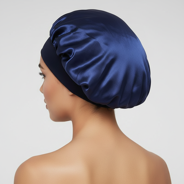 Women Satin Bonnet Hair Bonnet for Sleeping Hair Care Silk Bonnets Solid Wide-brimmed Sleeping Hat with Elastic Soft Band - gallery 1