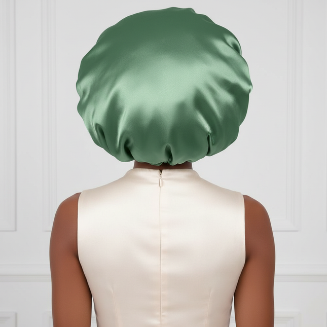 Sleeping Silk Bonnet With Tie Band Women Satin Bonnet Double Layer Satin Lined Hair Bonnet Curly Hair Sleeping Caps Night Cap - gallery 1