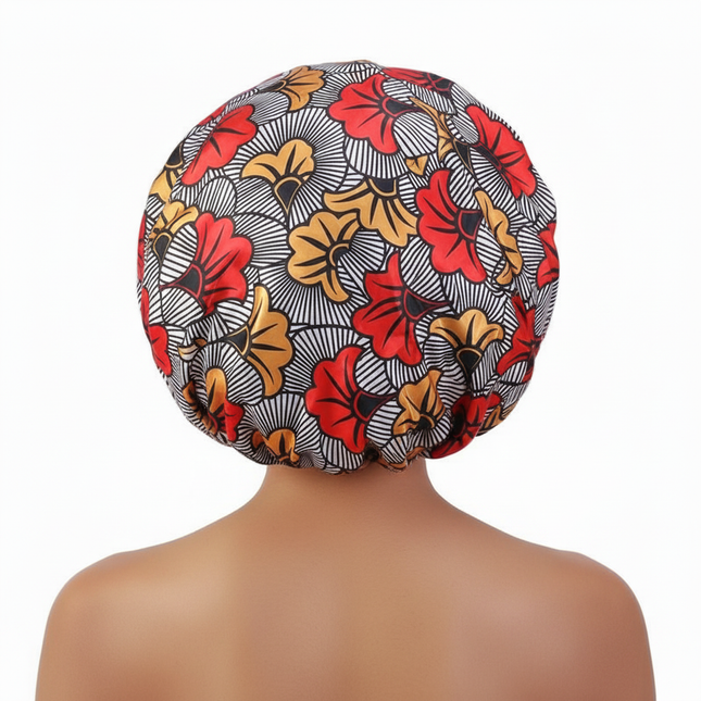 New Women's Extra Large Hair Cap For Sleeping African Printed Satin Cap Elastic Night Turban Artificial Silk Chemo Bonnet - gallery 1