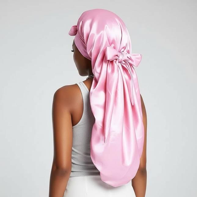 Sleeping Cap with Ribbon for Women, Elastic Satin Bonnet, Sleeping Cap, Breathable Turban, Sleep Headwear, Oversized Bandanas - gallery 1