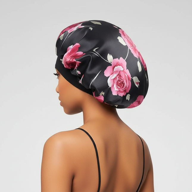 New Satin Hair Caps for Sleeping Women Bath Wide-brimmed Headwear Cover Hat Curly Hair Styling Accessories Hair Cap for Sleeping - gallery 1