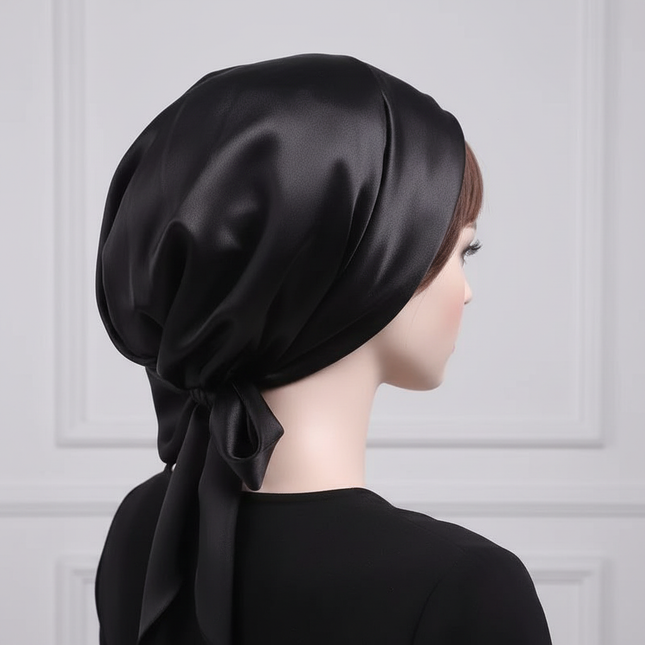 Women Silk Satin Cap Night Sleep Cap Hair Bonnet Hat Head Cover Satin Turban Headscarf Adjustable Ladies Long Hair Care Bonnet - gallery 1