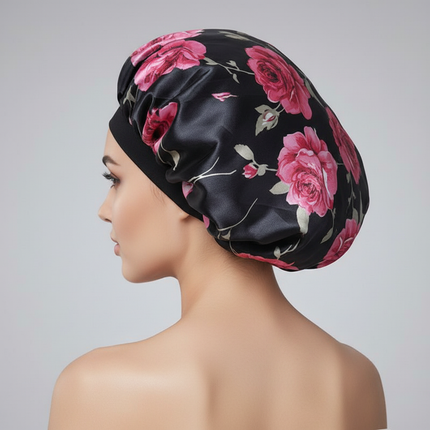New Women's Extra Large Hair Cap For Sleeping African Printed Satin Cap Elastic Night Turban Artificial Silk Chemo Bonnet - gallery 1