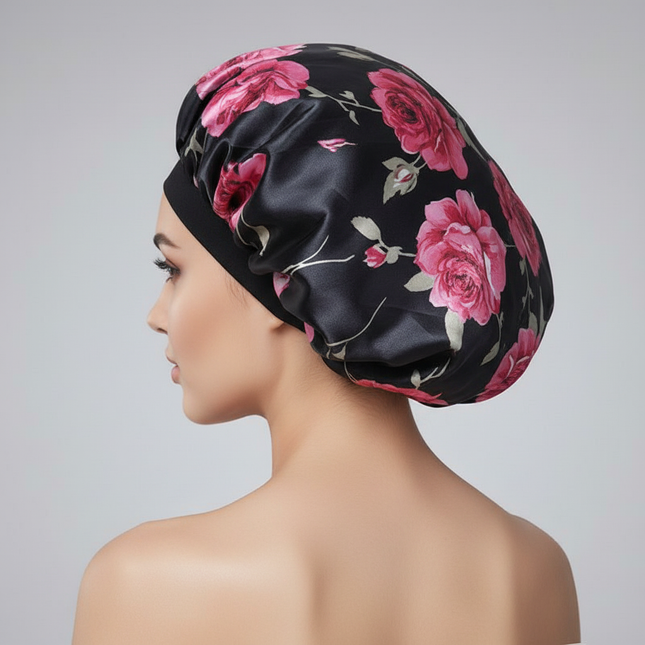 New Women's Extra Large Hair Cap For Sleeping African Printed Satin Cap Elastic Night Turban Artificial Silk Chemo Bonnet - gallery 1