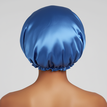 Adults Satin Nightcap Wide-brimmed Hair Loss Cap Solid Color Men Women Sleeping Cap - gallery 1