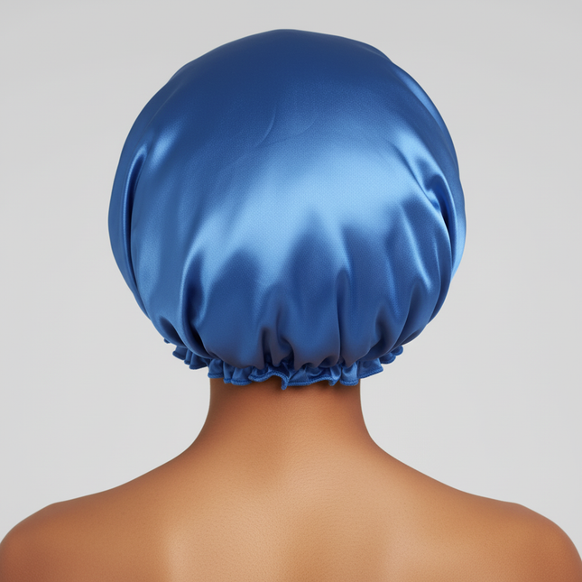 Adults Satin Nightcap Wide-brimmed Hair Loss Cap Solid Color Men Women Sleeping Cap - gallery 1