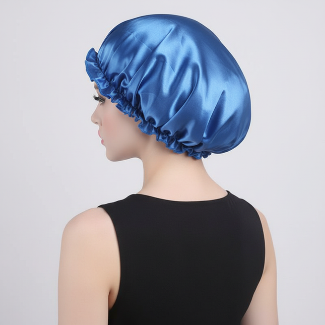 1X Hair Satin Bonnet For Sleeping Shower Cap Silk Bonnet Bonnet Femme Head Cover Flower Elastic Band Women Night Sleep Cap - gallery 1