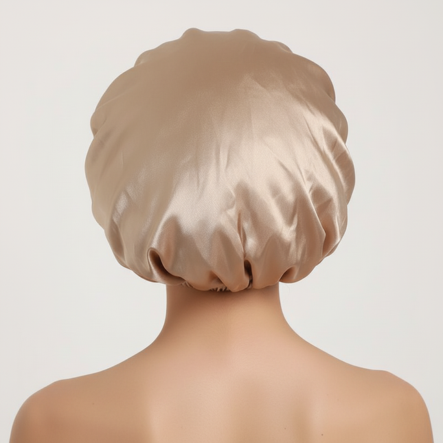 New Women Oversized Silky Hair Soft Elegant Bonnet Solid Color Satin Bonnet Sleeping Night Cap Elastic Shower Bath Hats - gallery 1
