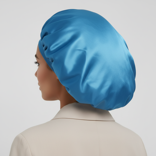 New Women Oversized Silky Hair Soft Elegant Bonnet Solid Color Satin Bonnet Sleeping Night Cap Elastic Shower Bath Hats - gallery 1