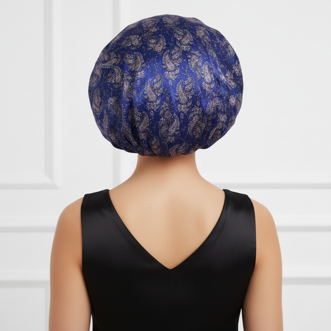 New Women's Extra Large Hair Cap For Sleeping African Printed Satin Cap Elastic Night Turban Artificial Silk Chemo Bonnet - gallery 1